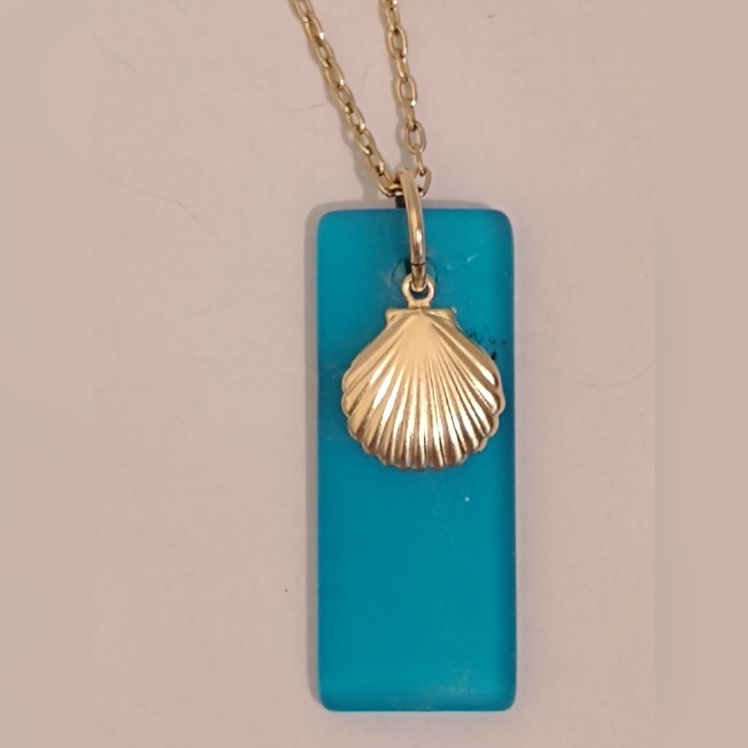 Sea Glass 'N Gold Shell Necklace